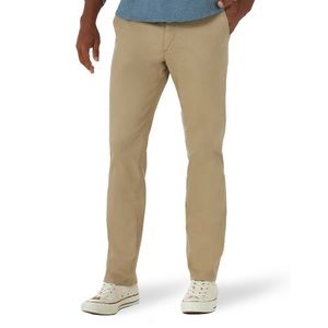 NWT LEE Men's Slim Straight Active Stretch Pant - Elastic Waistband Khaki